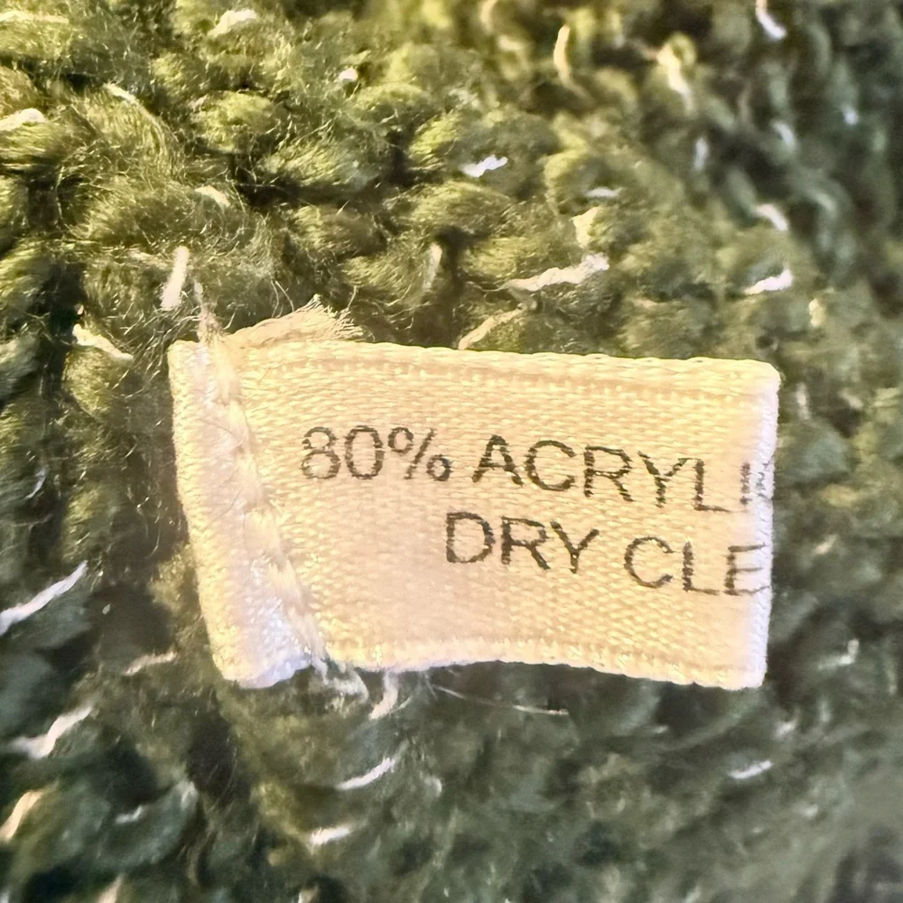 Vintage RICO Forest Green Button Detail Knit Sweater Women’s Medium